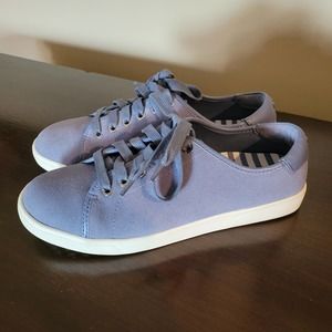 Vionic Brinley Blue Suede Leather Lace Up Sneakers Sz 7 Worn Once